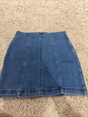 Free People Blue Denim Mini Skirt